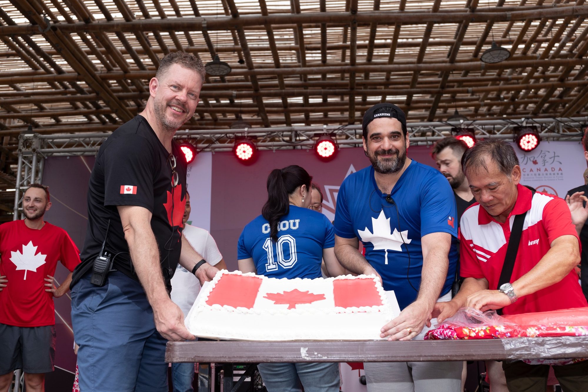 Cutting the cake on Canada Day